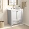 Merrick Lane Argos Single Sink Bathroom Vanity with Undermount Basin, Soft-Close Cabinet, Easy-Glide Drawer, and Carrara Marble Finish Countertop